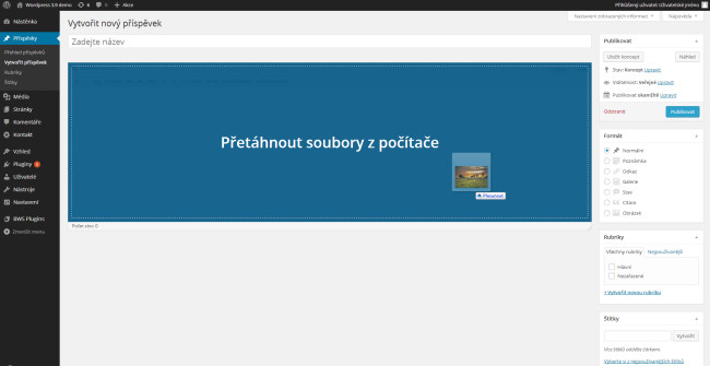 Nahrávání příloh wordpress 3.9