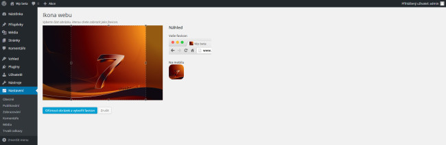 Nastavení favicon wordpress
